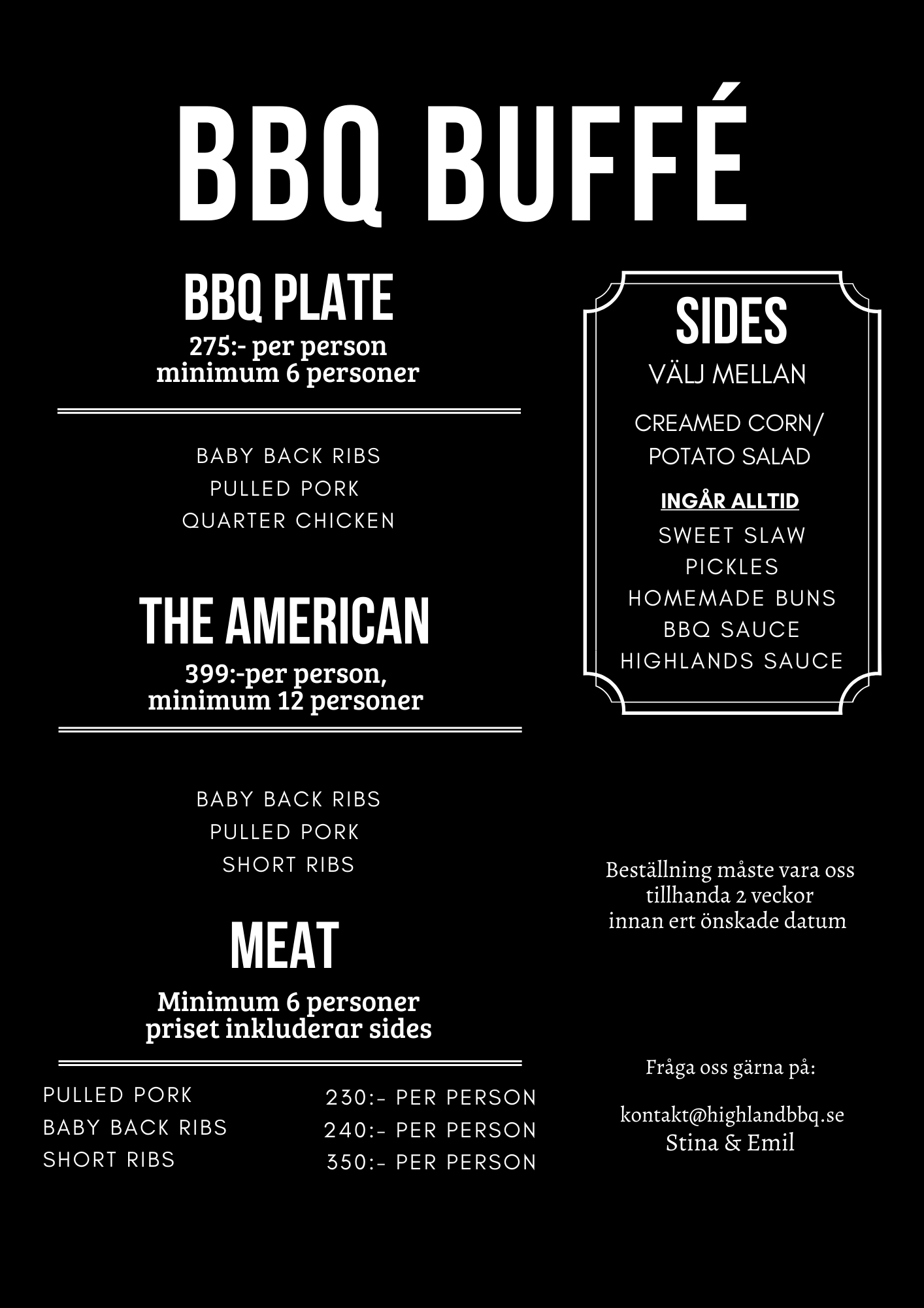 Meny Highland BBQ